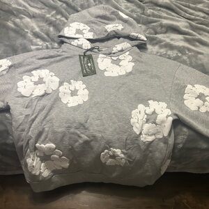 Gray Floral Men's Hoodie